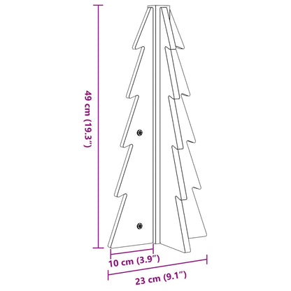 Juletre av tre til pynt 49 cm heltre furu